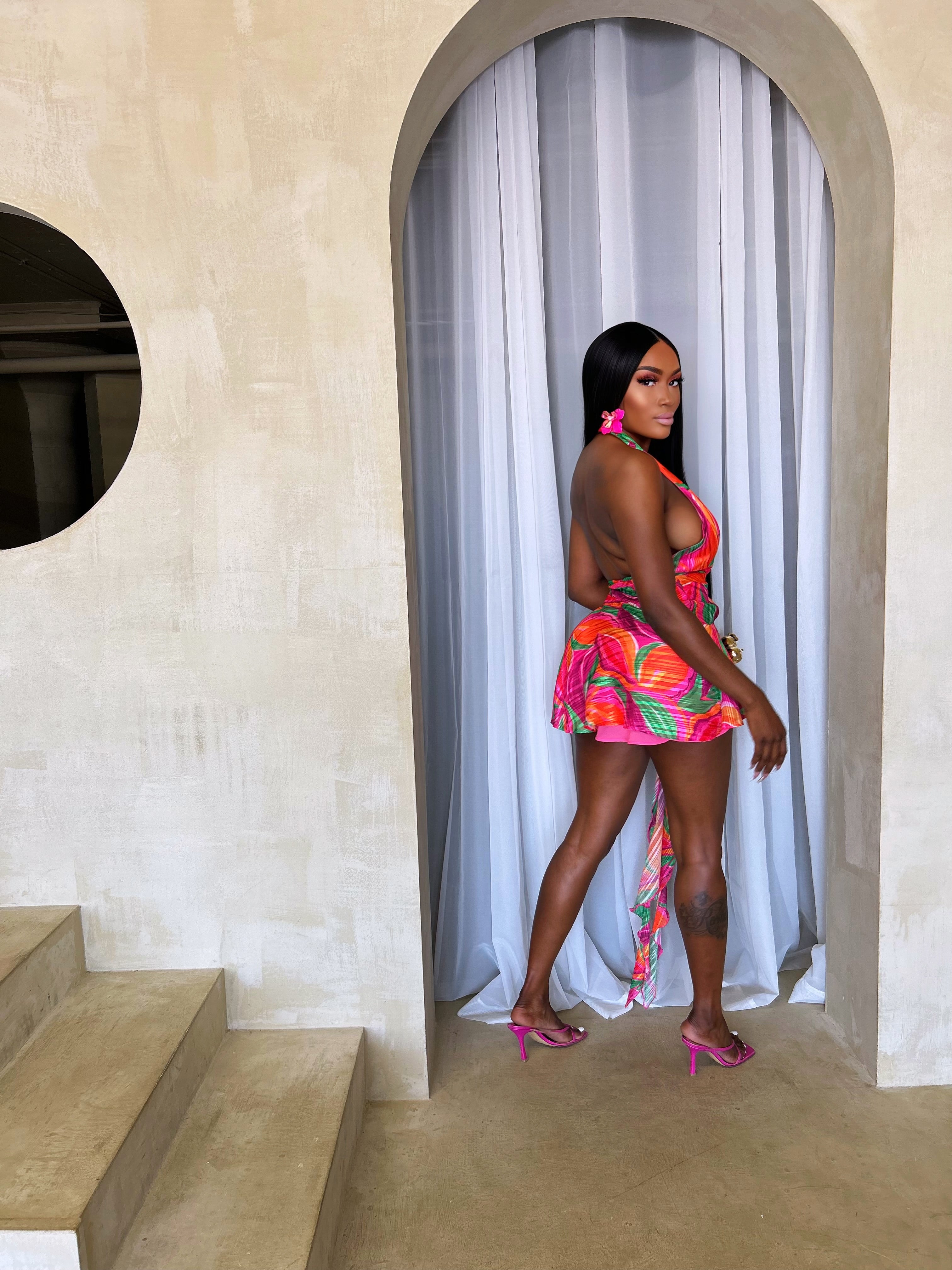 Palm Breeze Mini Dress