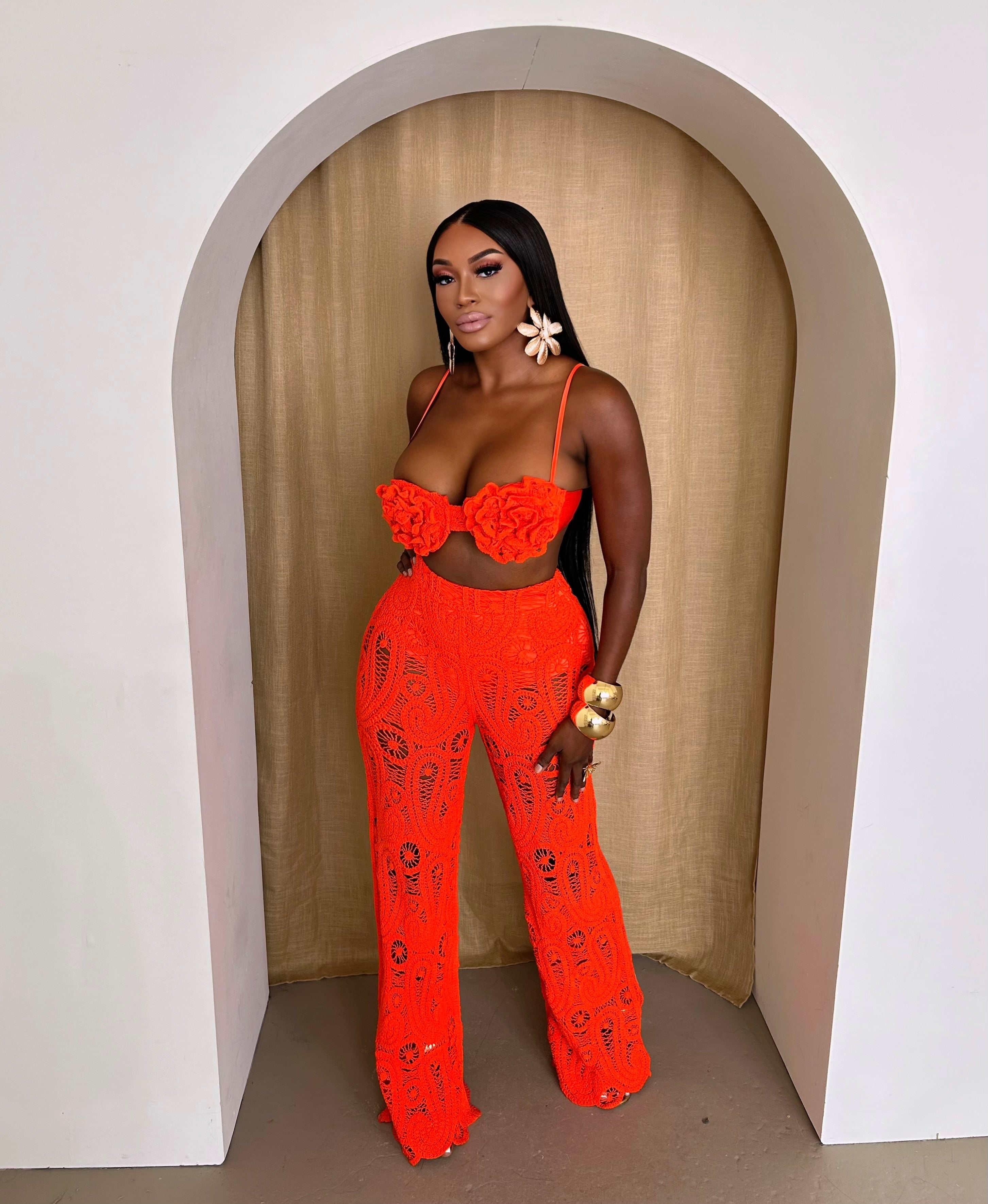 Cape Verde Orange Pants Set