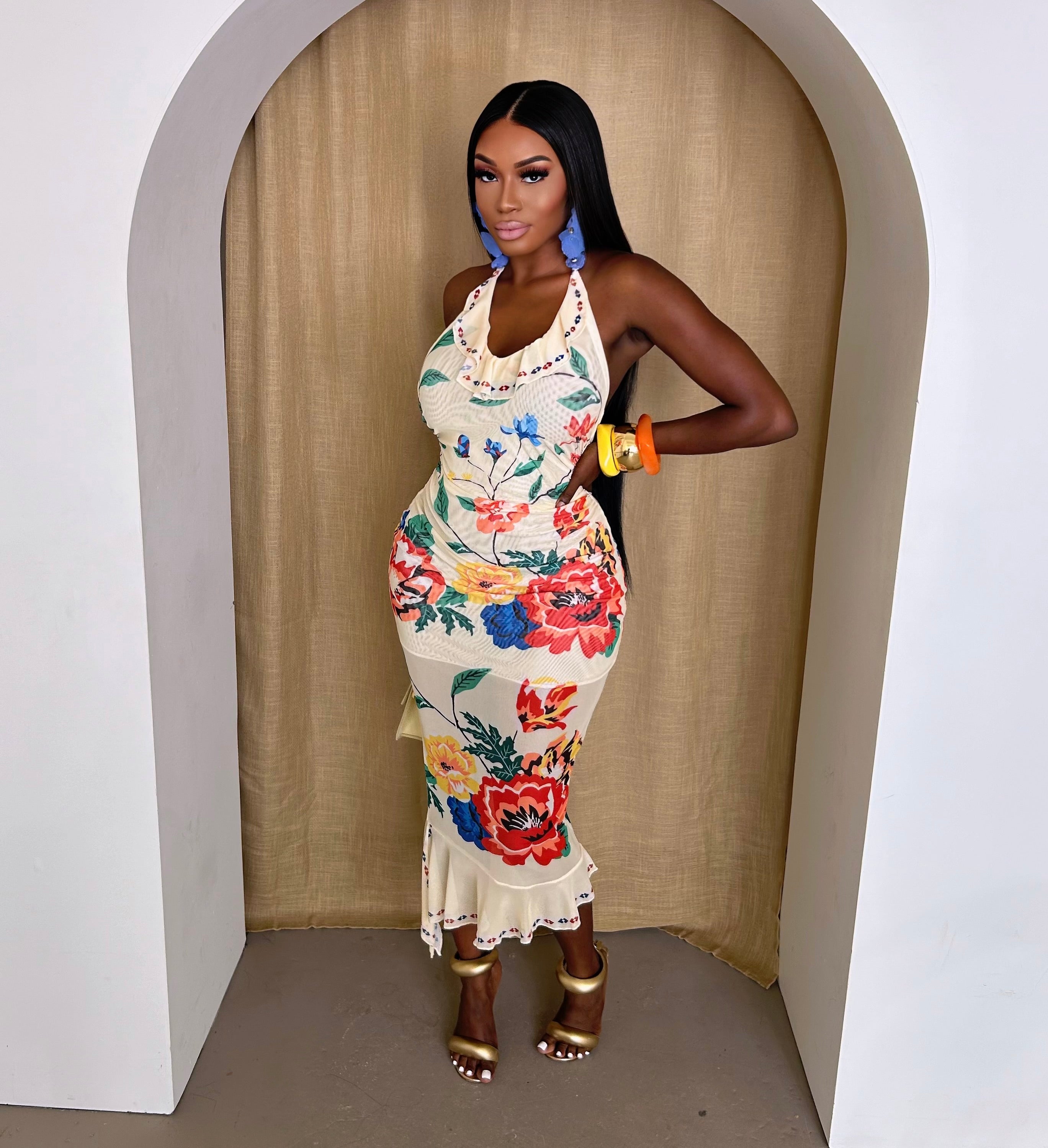 Bali Bloom Midi dress