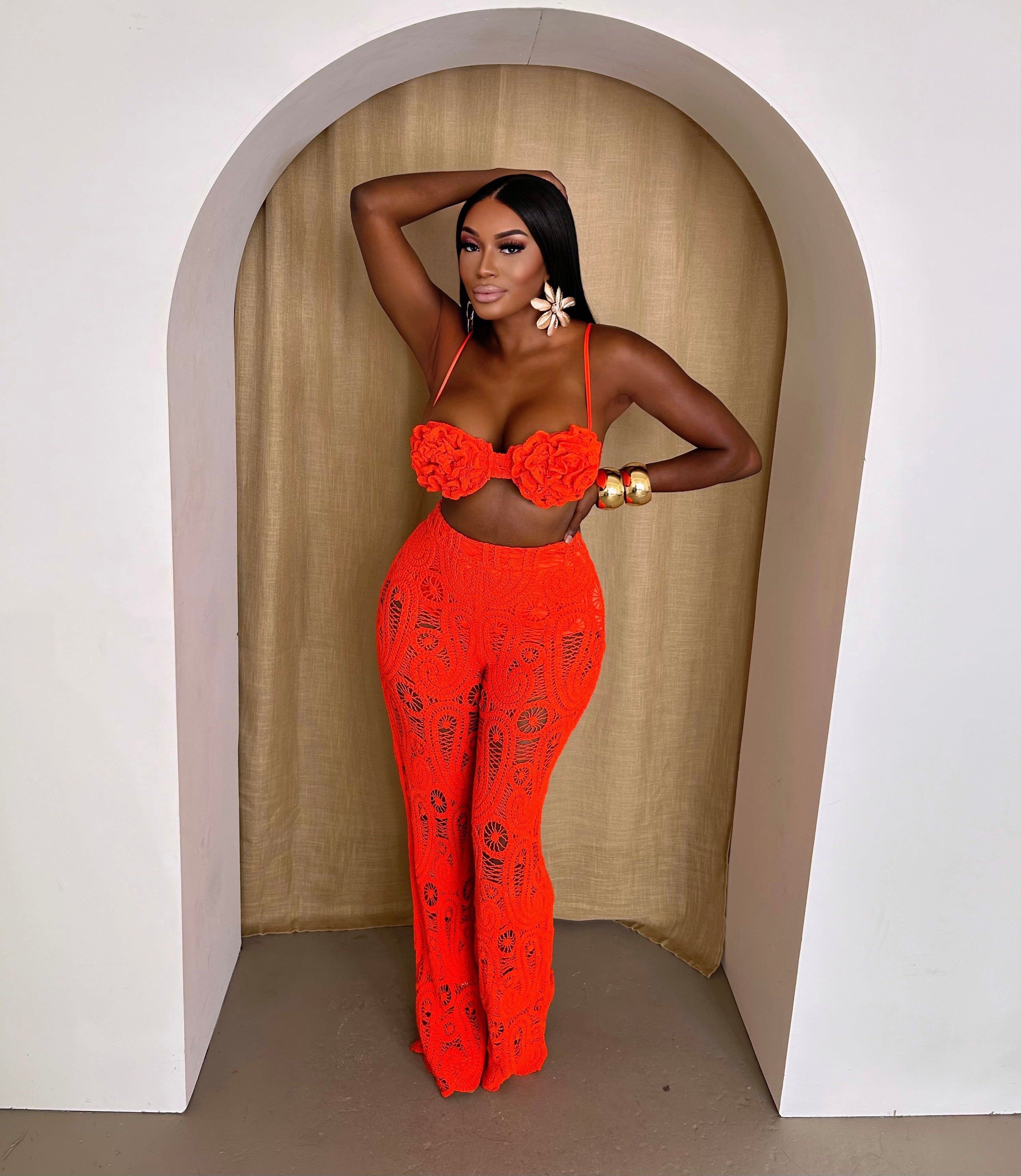 Cape Verde Orange Pants Set